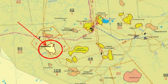 Карта месторождений томскнефть