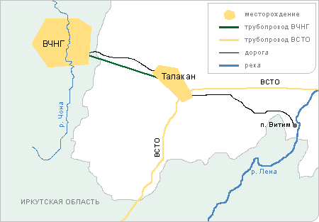 Карта талаканского месторождения