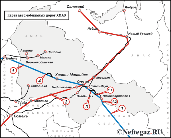 Карта от тюмени до нижневартовска