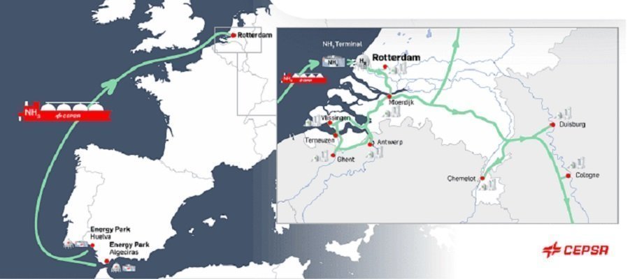 Cepsa и Yara Clean Ammonia подписали соглашение о создании зеленого водородного морского коридора между портами Альхесирас и Роттердам.