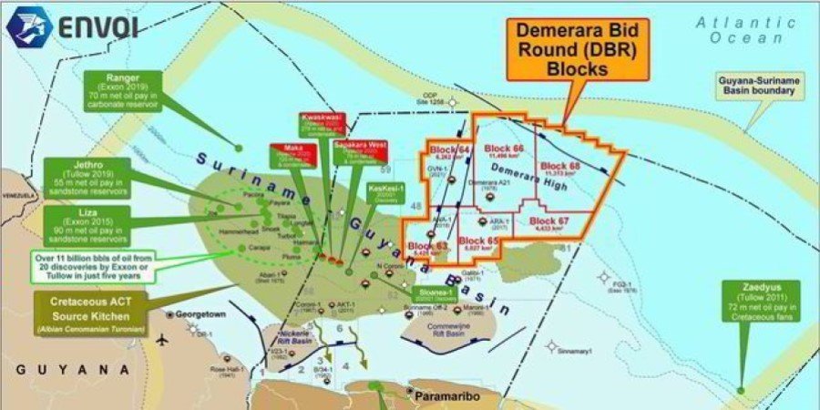 Суринам предложит 6 офшорных блоков в раунде торгов Демерара