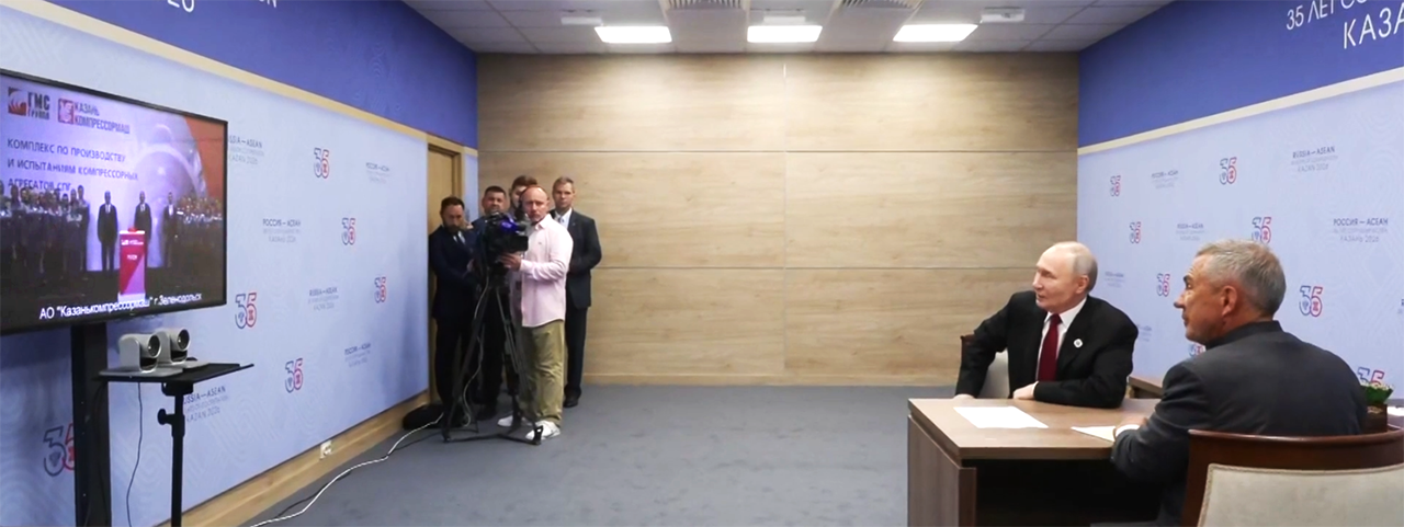 В. Путин и Р. Минниханов дали старт работе сборочно-испытательного комплекса компрессоров для крупнотоннажного СПГ