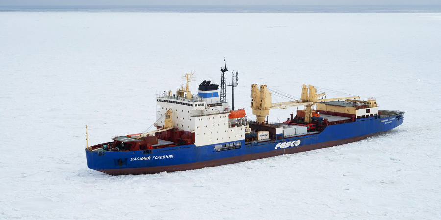 Дизель-электроход Василий Головнин доставил грузы и смену ученых на индийскую станцию в Антарктиде