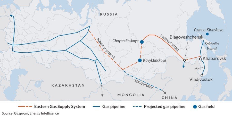 Китайский участок газопровода Сила Сибири введен в эксплуатацию 