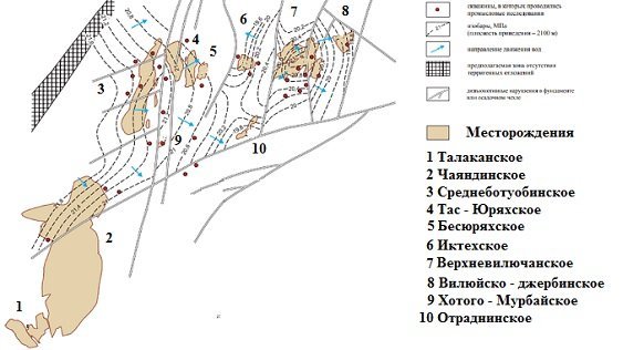 Карта талаканского месторождения