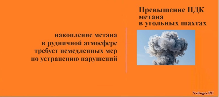 Превышение предельно допустимой концентрации (ПДК) метана в угольных шахтах