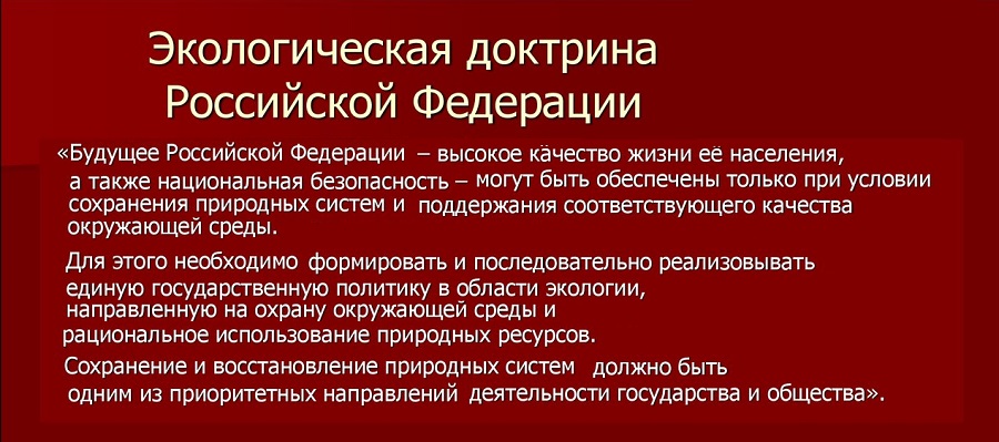 Доклад: Экологическая доктрина России как основа для социального согласия