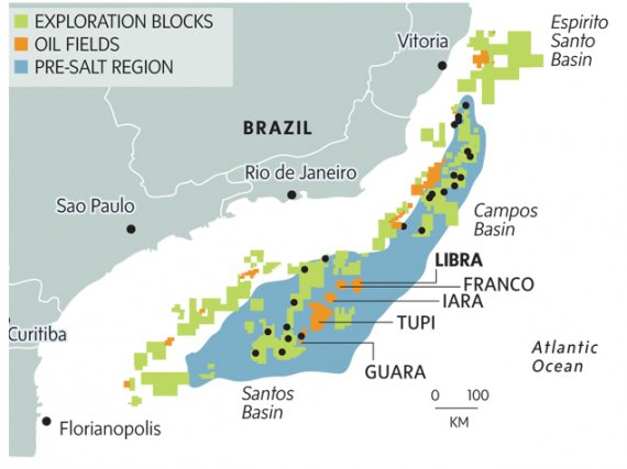 Разведка запасов бразильского месторождения Libra в 2014 г потребует 400-500 млн долл США