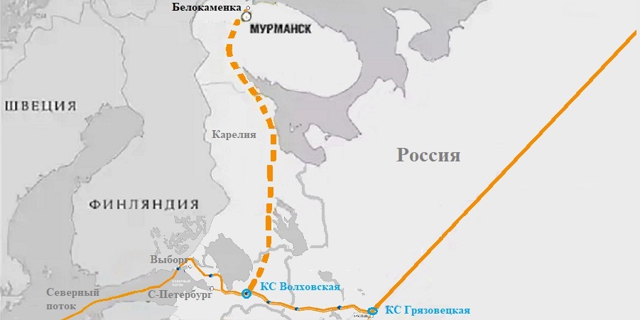 Оценка мощности газопровода до Мурманска выросла до 50 млрд м3/год 