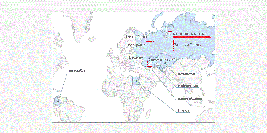 Месторождение нефти контурная карта