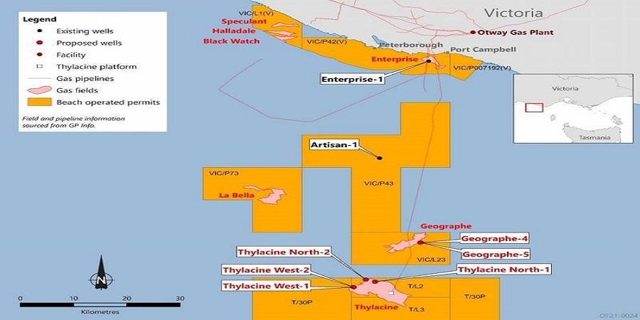 Beach Energy наращивает добычу газа на шельфовом месторождении Thylacine в Австралии 