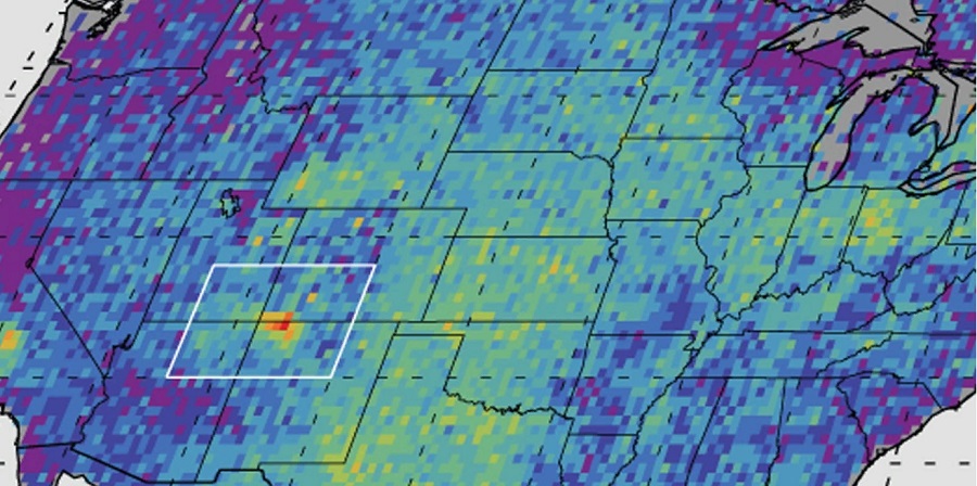 Карта выбросов метана в США