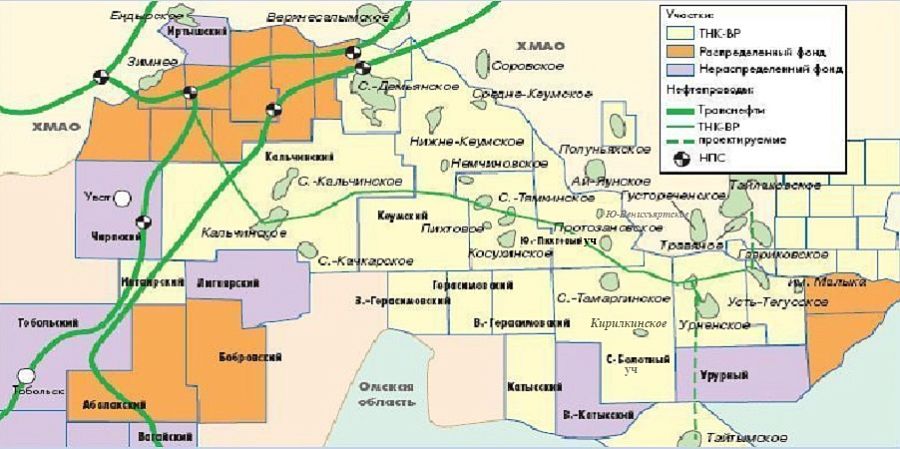 Уватский проект: Кальча, Урненское, Усть-Тегусское, Тямкинское и Южно-Петъегское месторождения