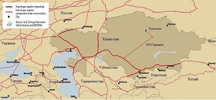Карта нефтепровода казахстана