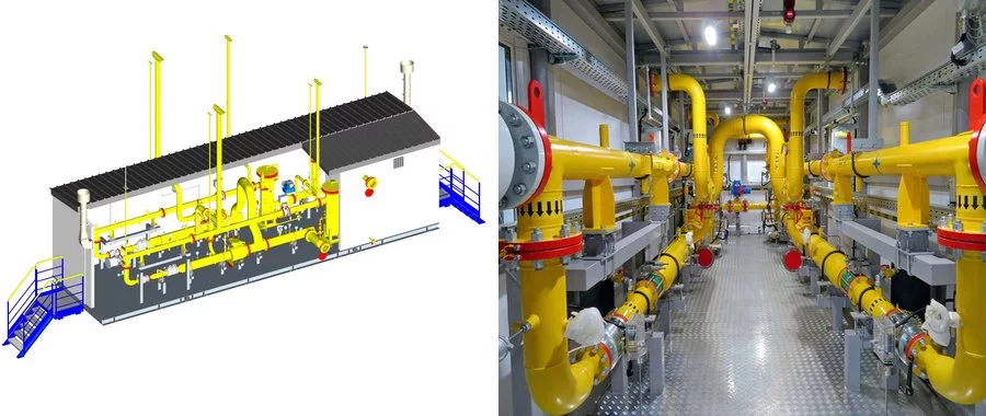 Газорегуляторный пункт для УПН «Уса-Тяжелая нефть». 3D-модель и технологический отсек Газорегуляторный пункт для УПН «Уса-Тяжелая нефть». 3D-модель и технологический отсек