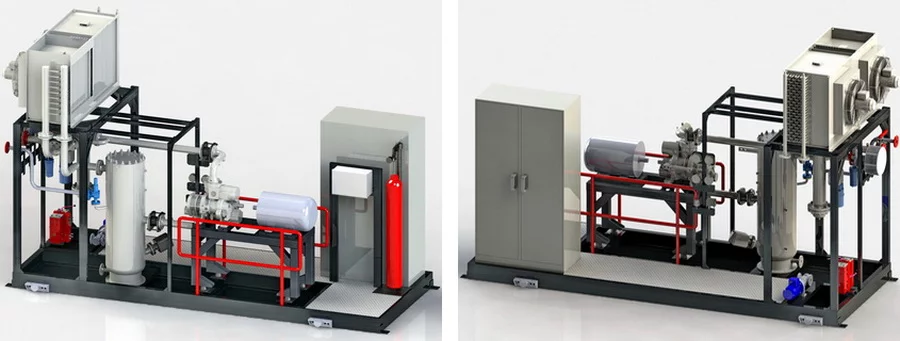 3D-модель малой газокомпрессорной установки на открытой раме 3D-модель малой газокомпрессорной установки на открытой раме